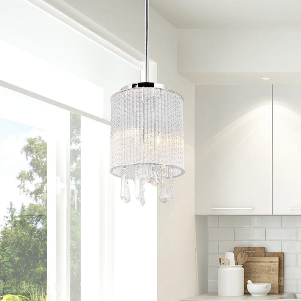 Benson 2 Light Drum Shade Mini Pendant With Chrome Finish