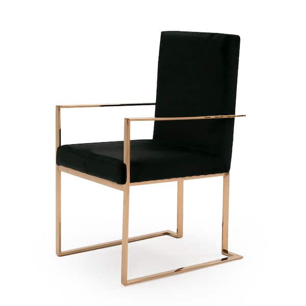 Trea Modern Black Velvet Dining Chair
