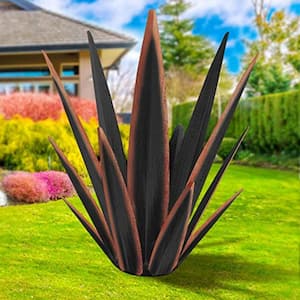 Large Tequila Rustic Sculpture, Rustic Metal Agave Plants for Outdoor Patio Yard, Home Decor Hand Painted