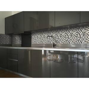 Antwerp Multi Gray Backsplash 11.81 in. x 11.81 in. Square Joint Gloss Glass Mosaic Wall Tile (8.72 sq. ft./Case)