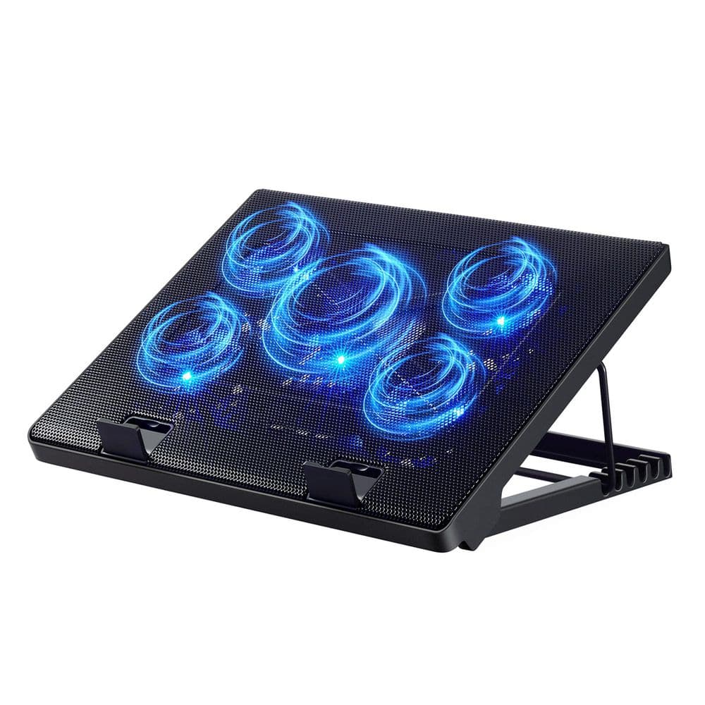Laptop Cooling Pad with 5 Quiet Fans, Adjustable Height, 2 USB Ports and 2-Switch for 12-17  in., for Gaming, Cooling price history on PriceWatchPro