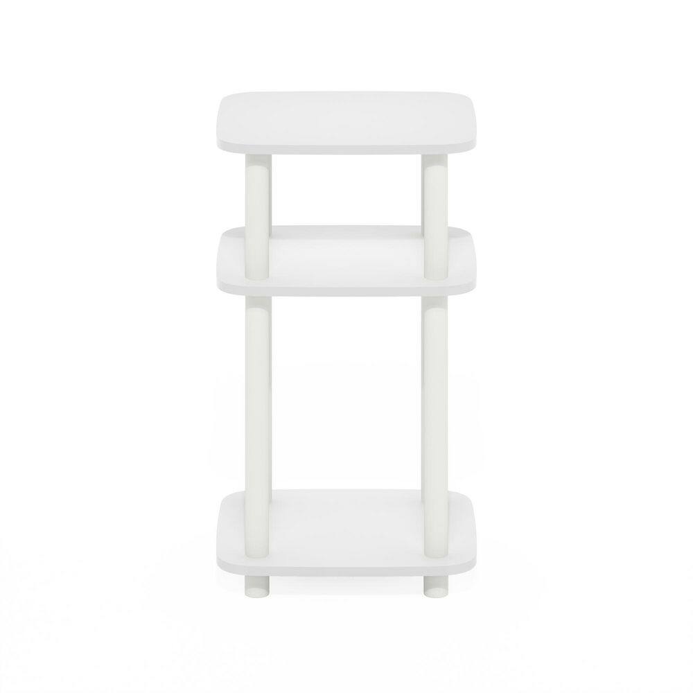 Just 13.15 in. White/White Rounded Rectangle Wood End Table - thumbnail 4