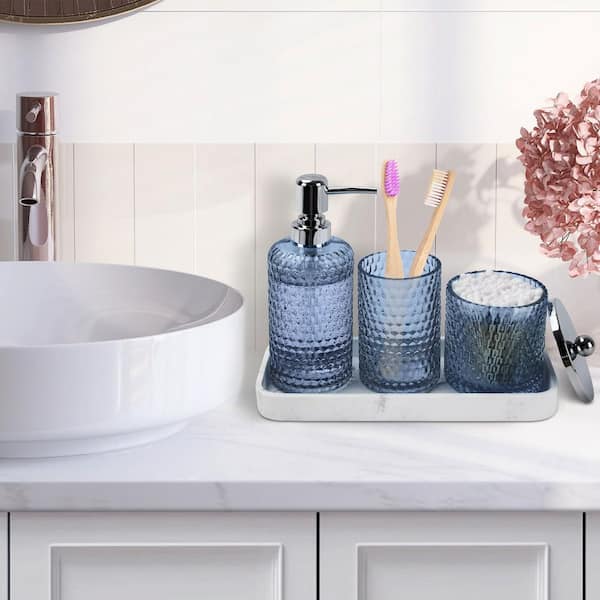 Numhew 4-Piece Bath Accessory Set with Lotion Soap Dispenser