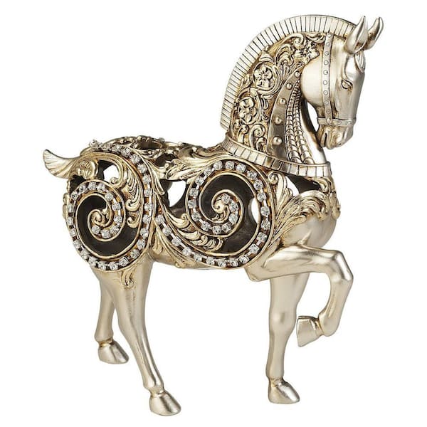 ORE International 11.50 in. H Silver Knight Horse Decorative Piece