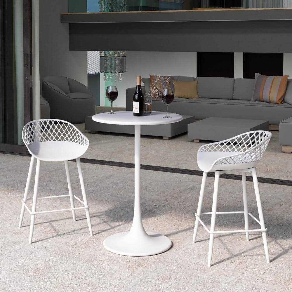 Jamesdar Kurv Counter Stool Set of 2 White