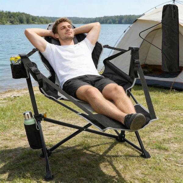 SEEUTEK Folding Hammock Chair with Footrest, Swinging Portable