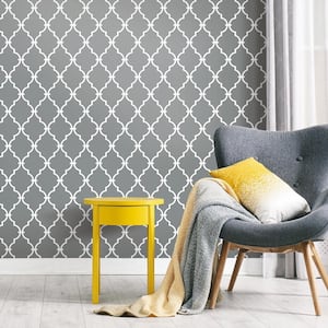 Grey Modern Trellis Peel and Stick Wallpaper (Covers 28.18 sq. ft.)