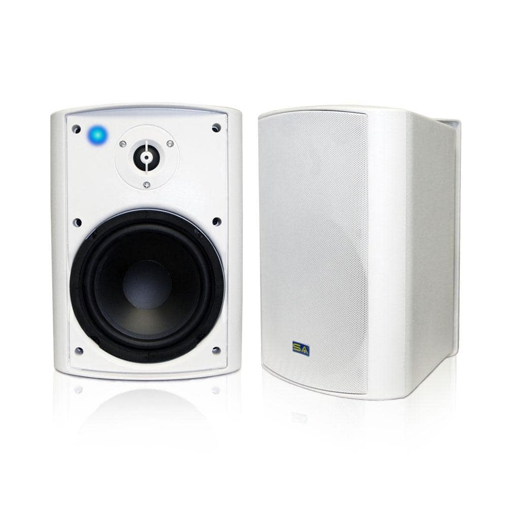 Sound Appeal Bluetooth 6.50 in. Indoor/Outdoor Weatherproof Patio Speakers Wireless Outdoor Speakers, White - The Home Depot