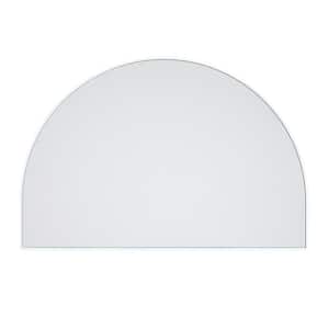 48 in. W x 32 in. H Framed Arched Bathroom Vanity Mirror in White