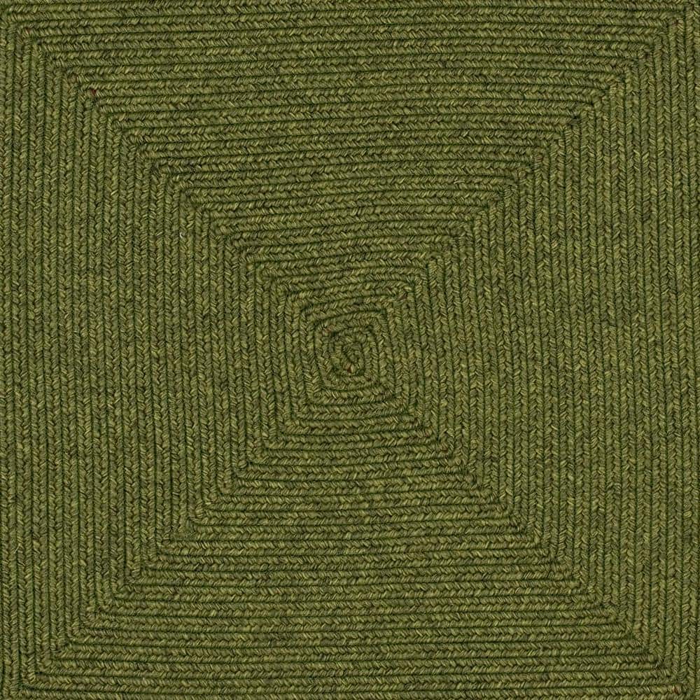 Ivory Square Braided Handwoven Reversible Area Rug 6'x6'