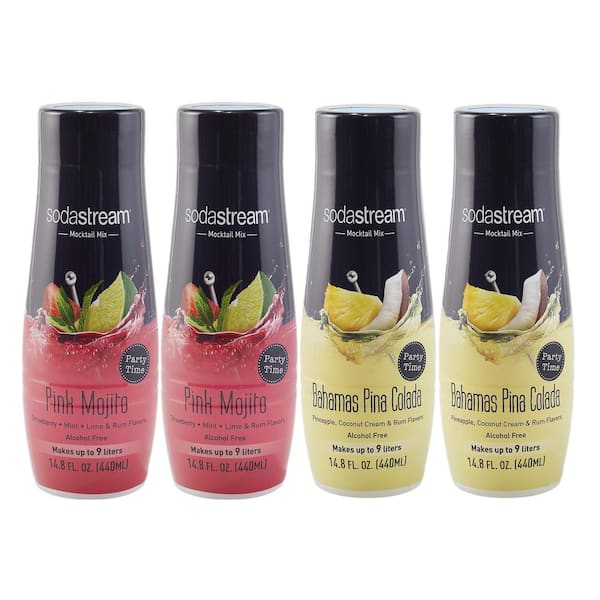 SodaStream 440 ml Mocktails Pina Colada and Pink Mojito Drink Mix (Case of 4)