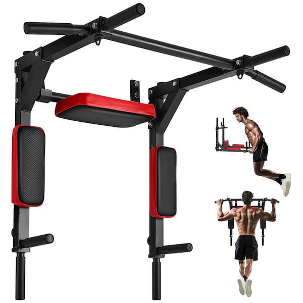 Multifunctional Pull Up Bar, Wall Mounted Chin Up Bar Dip Station for Home Gym, 440 lbs. Weight Capacity