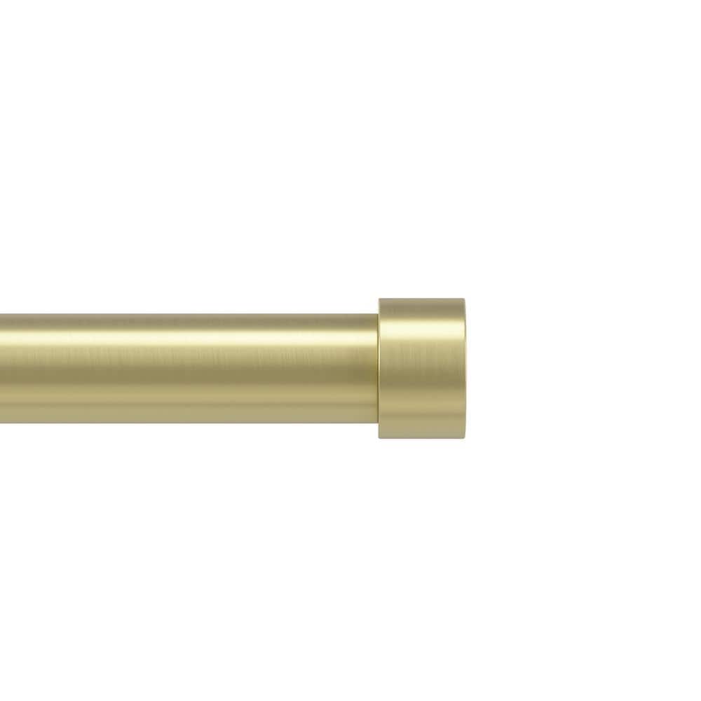Gold Adjustable Single Curtain Rod with Finials and Brackets
