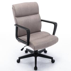 Light Brown Fabric Chair Upholstery Spring Cushion Executive Chair with PP Arms