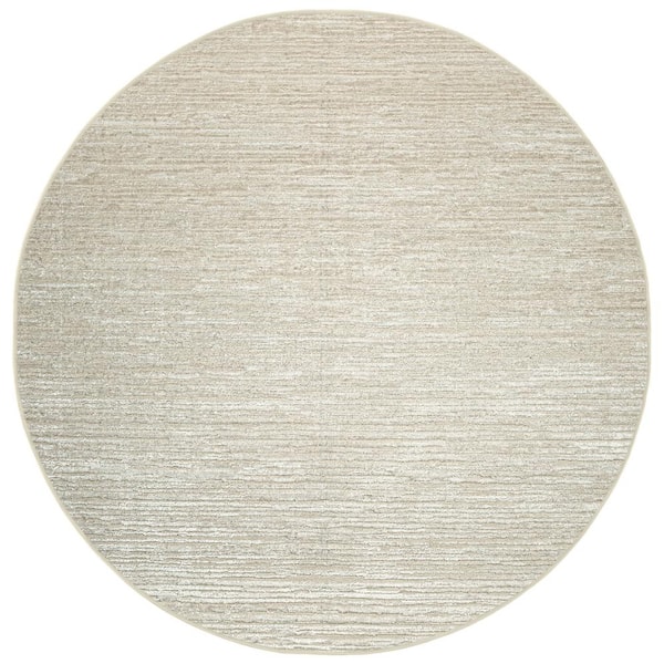 RADICI USA Davide 1228 Transitional Striated Beige 8 ft. x 8 ft. Round Area Rug