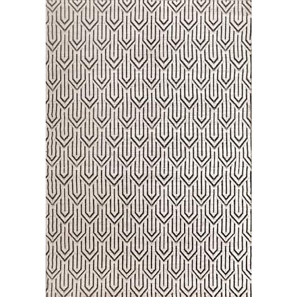 Dynamic Rugs Soul Ivory/Charcoal 8 ft. x 10 ft. Geometric Area Rug
