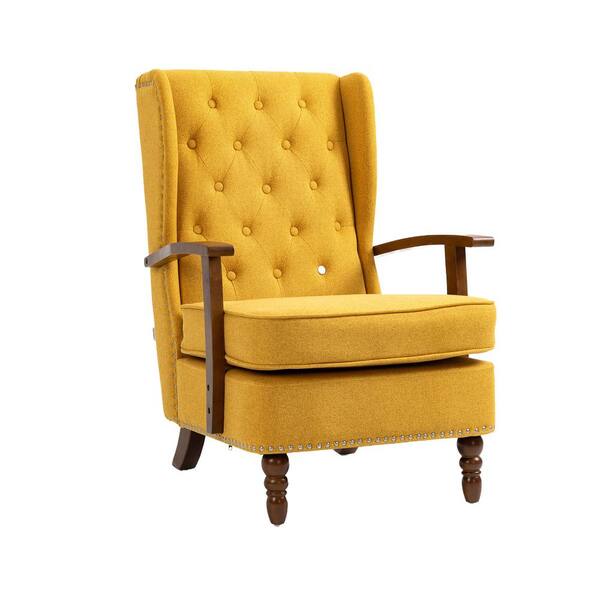 Yellow high back online accent chair