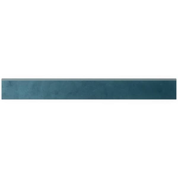 Ivy Hill Tile Ryx Karma Blue 3 in. x 32 in. Matte Porcelain Wall Bullnose Tile Trim