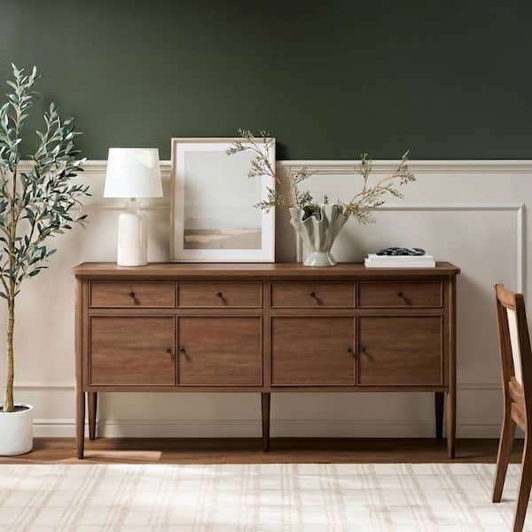 テープディスペンサー　ポストモダン　ミッドセンチュリー　スペースエイジ Walker Edison Furniture Company Medium Brown Oak Modern 70 in. MDF