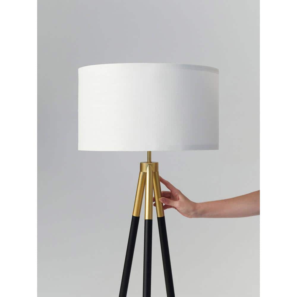 Sophia Smart Black & Gold Tripod LED Floor Lamp for Kids' Rooms