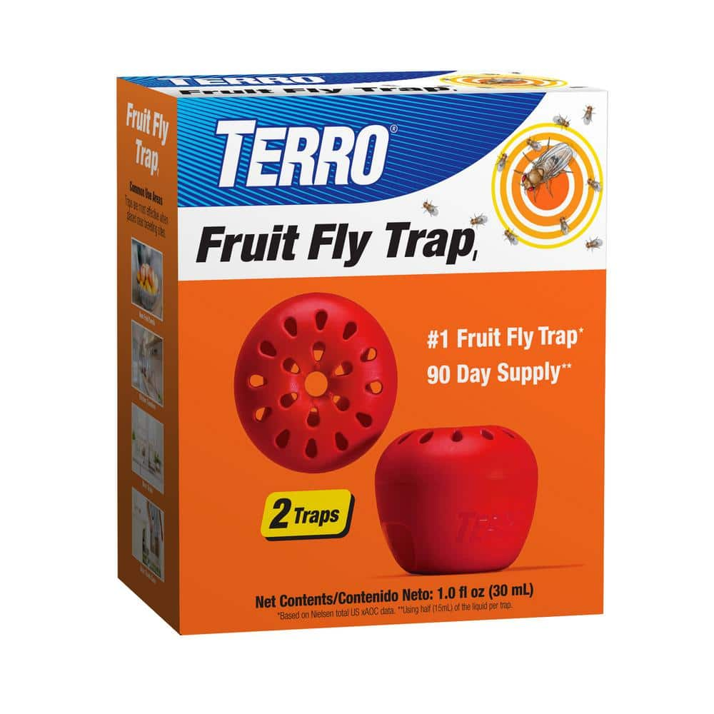 TERRO Ready-to-Use Indoor Fruit Fly Traps with Bait (2-Count