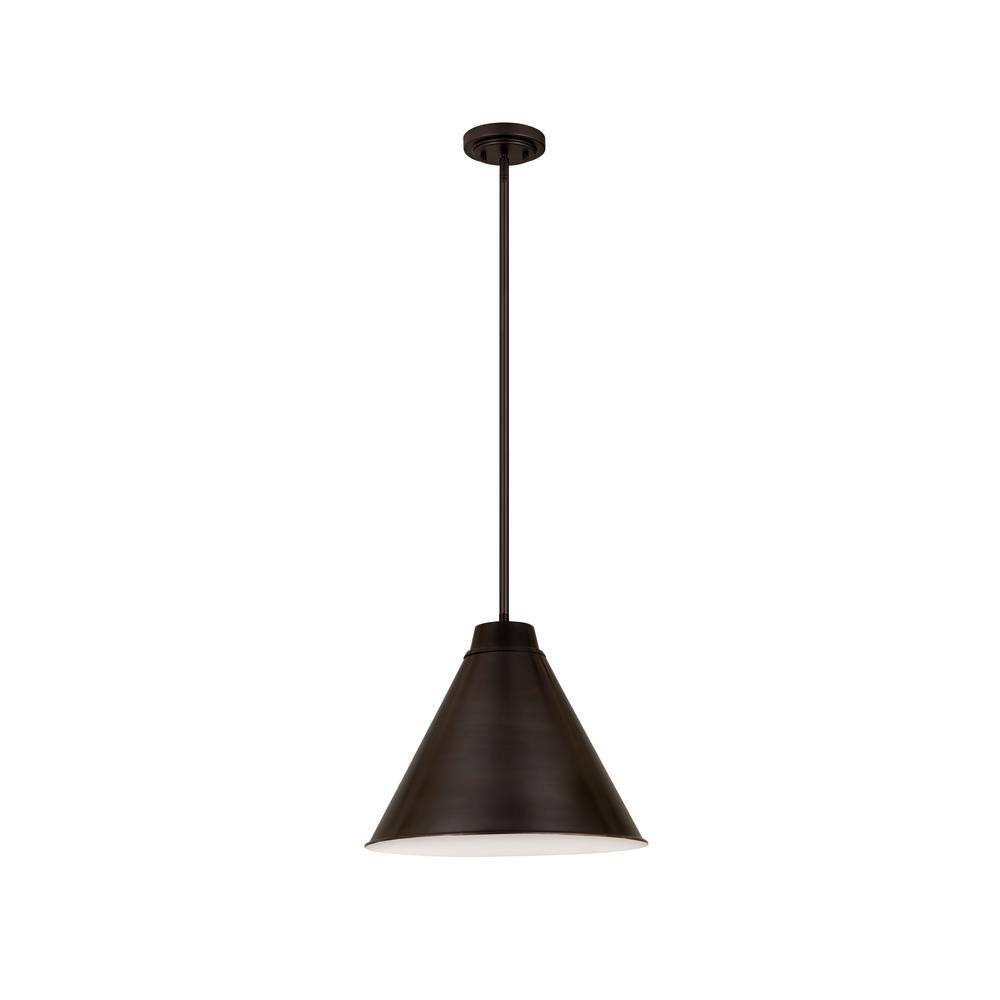 Eaton 18" Matte Black and Nickel Industrial Pendant Light