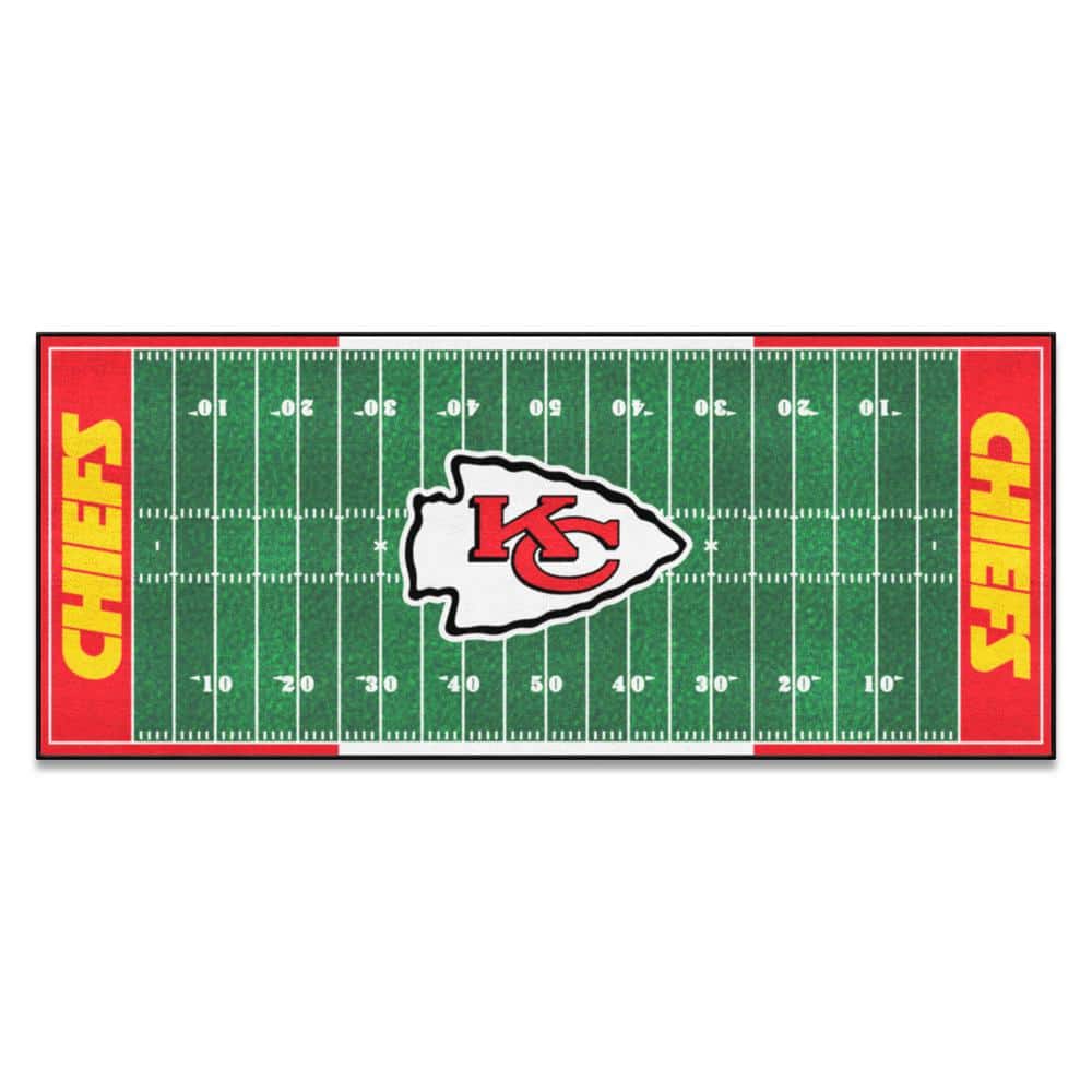 FANMATS Kansas City Chiefs 3 Ft X 6 Ft Football Field Rug Runner Rug 