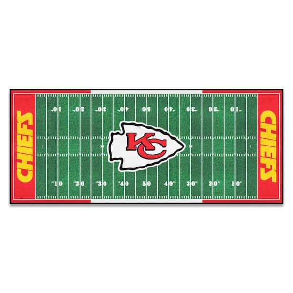 FANMATS Kansas City Chiefs 3 ft. x 6 ft. Football Field Rug Runner Rug