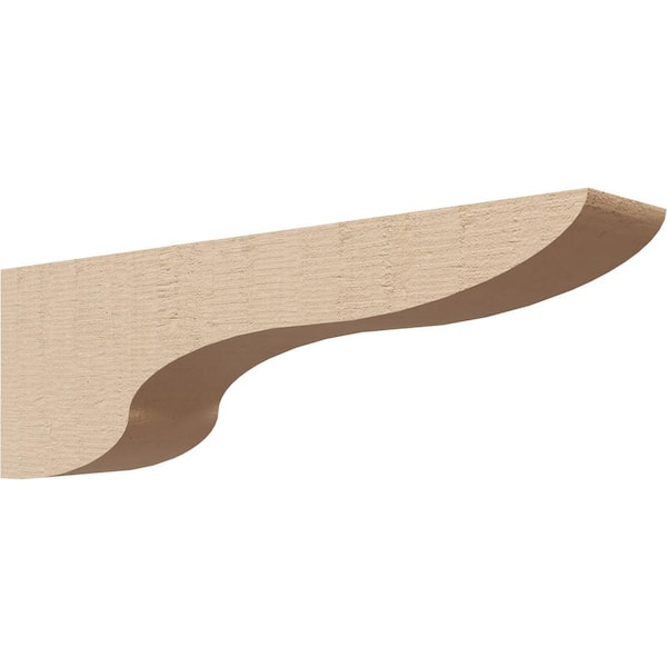 Ekena Millwork 3 in. x 6 in. x 18 in. Series 3 Thin Carmel Rough Cedar Woodgrain Timberthane Polyurethane Corbel, Primed Tan