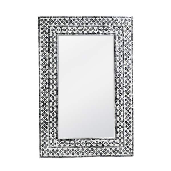 HomeRoots 24 in. W x 35.8 in. H Iron Silver Vanity Mirror