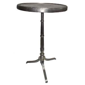 40.5 in. Silver Round Metal Plant Stand with 1 Tier