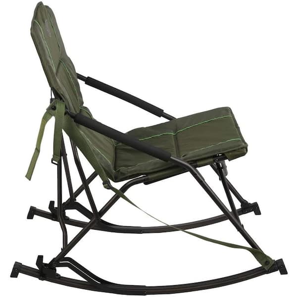 Timber Ridge Alder Green Steel Quad Folding Rocker Camping Chair