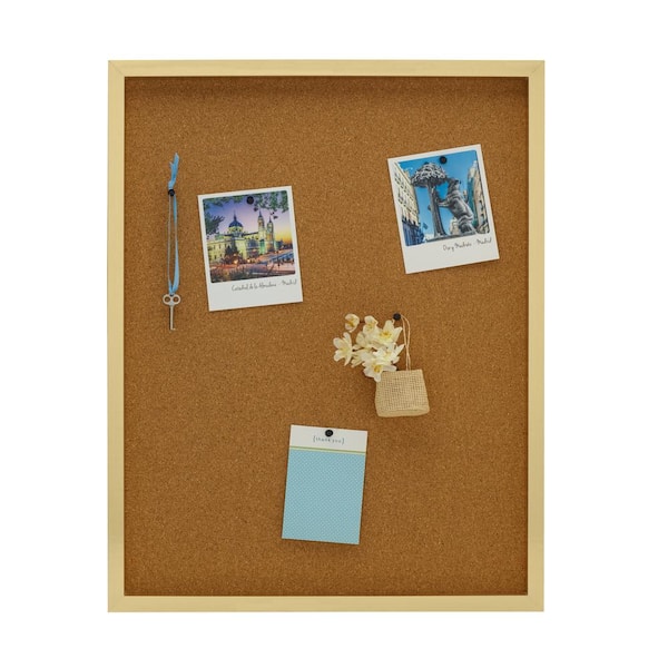 Mikasa 24 x 19-in Gold Framed Cork Board, Includes 5-Tacks