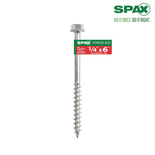 SPAX 1/4 in. x 6 in. Hex Drive Hex Head Zinc Coated PowerLag Screw