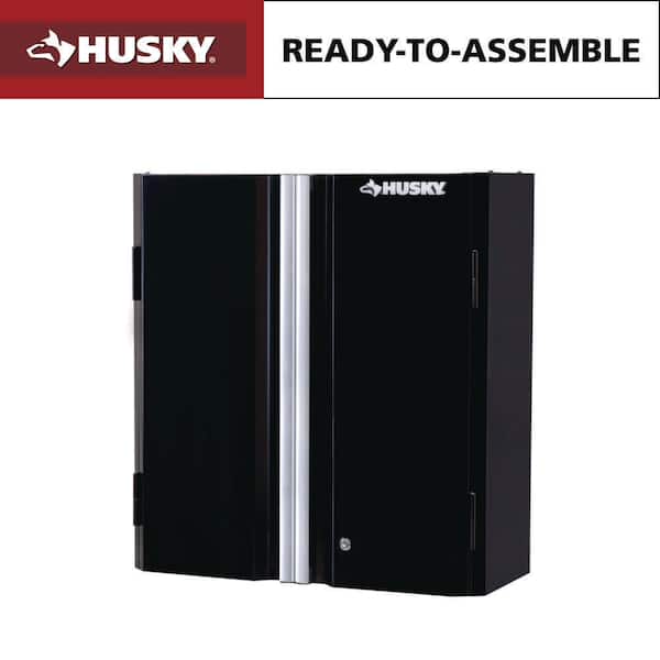 Ready-to-Assemble 24-Gauge Steel Wall Mounted Garage Cabinet in Black (28 in. W x 29.7 in. H x 12 in. D)