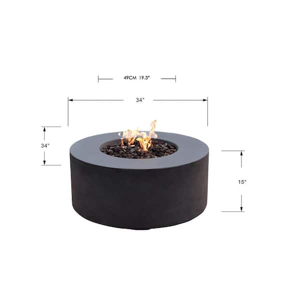 Round Concrete Propane Fire Pit, Fire Pit Table Round Propane