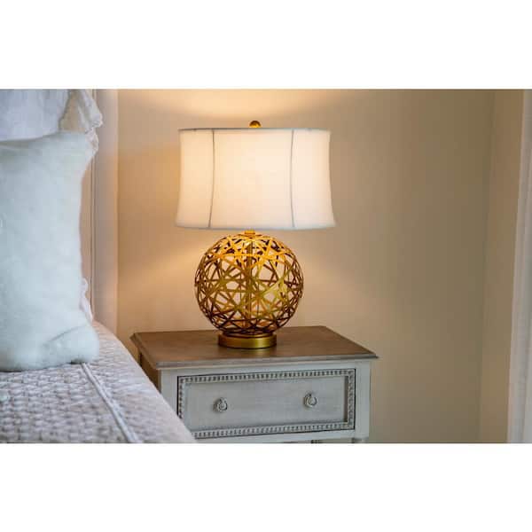 Way Table Lamp With White Linen Shade, 3 Way Table Lamps Home Depot