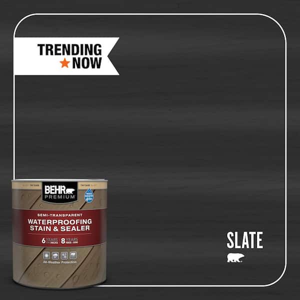 BEHR PREMIUM 1 qt. #ST-102 Slate Semi-Transparent Waterproofing Exterior Wood Stain and Sealer