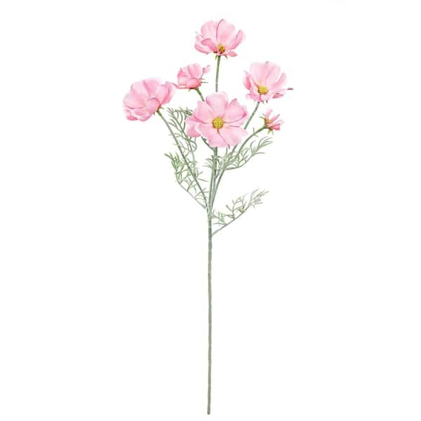 24 in. Pink Artificial Cosmos Flower Stem Spray (Set of 6)