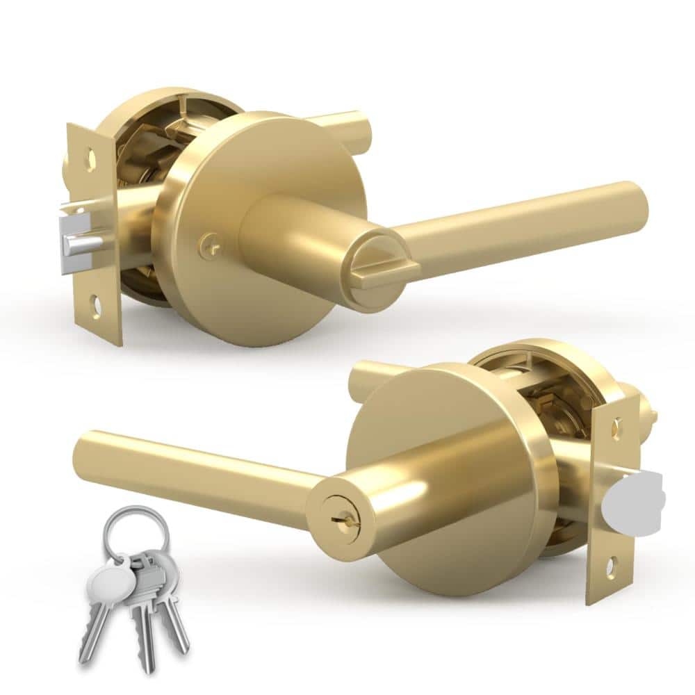 Ronn Entrance Entry Lever Door Handle, Satin Brass price history on PriceWatchPro