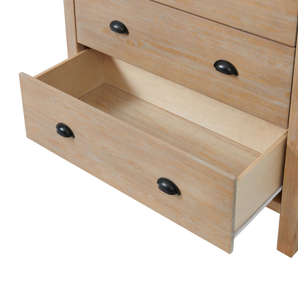 Arden Light Driftwood 4-Piece Pine Wood Bedroom Set