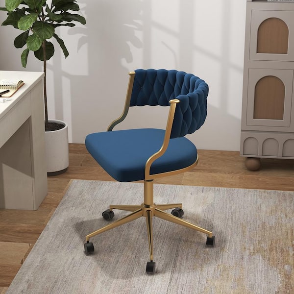 Navy blue and gold best sale office chair