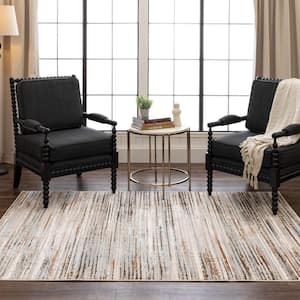 Banner Multi 3 ft. 11 in. x 6 ft. Modern Contemporary Abstract Striped Area Rug