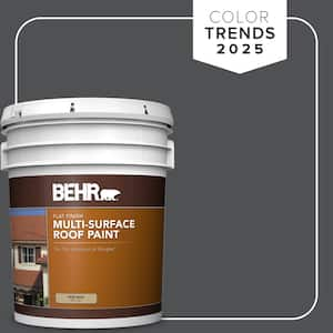 5 gal. #PPU18-01 Cracked Pepper Flat Multi-Surface Exterior Roof Paint