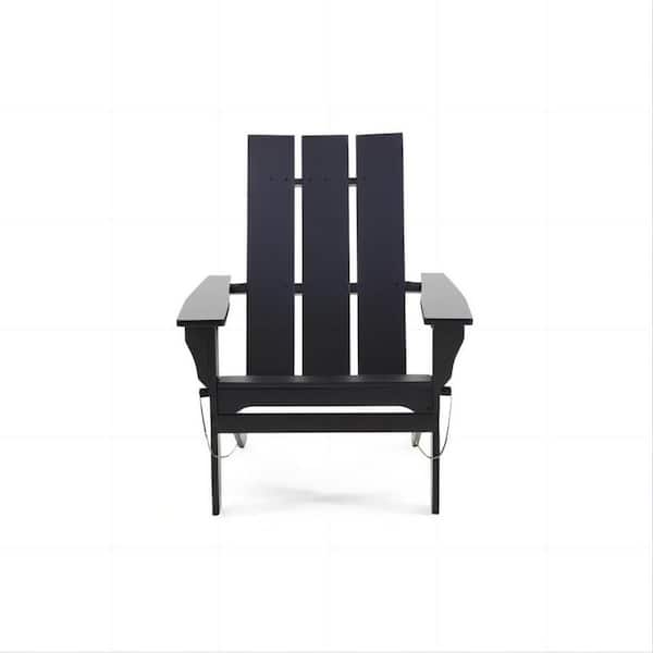 Tidoin Outdoor Classic Black Wood Foldable Adirondack Chair
