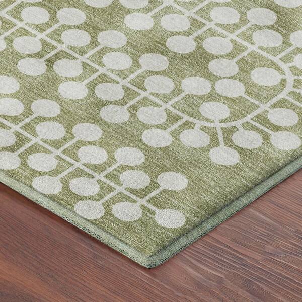 Mayfield Premium Machine Washable Abstract AMF2247 Aloe 10 ft. x 14 ft. Area Rug