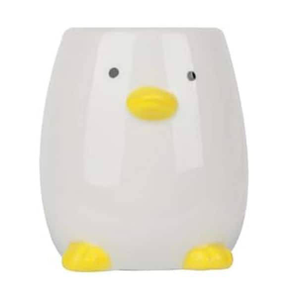 Ceramic Desk Pen Holder Cartoon Animal Design Gray White Yellow Cute Organizer for Office or Kids, 1-Piece