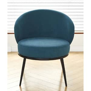 Pride Greenish Blue Velvet Arm Chair