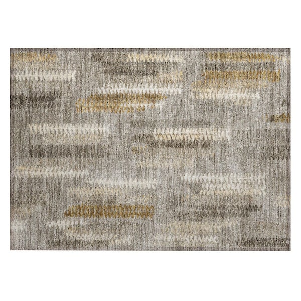 Chantille Machine Washable Indoor/Outdoor Abstract ACN2937 Pewter 3 ft. x 4 ft. Area Rug