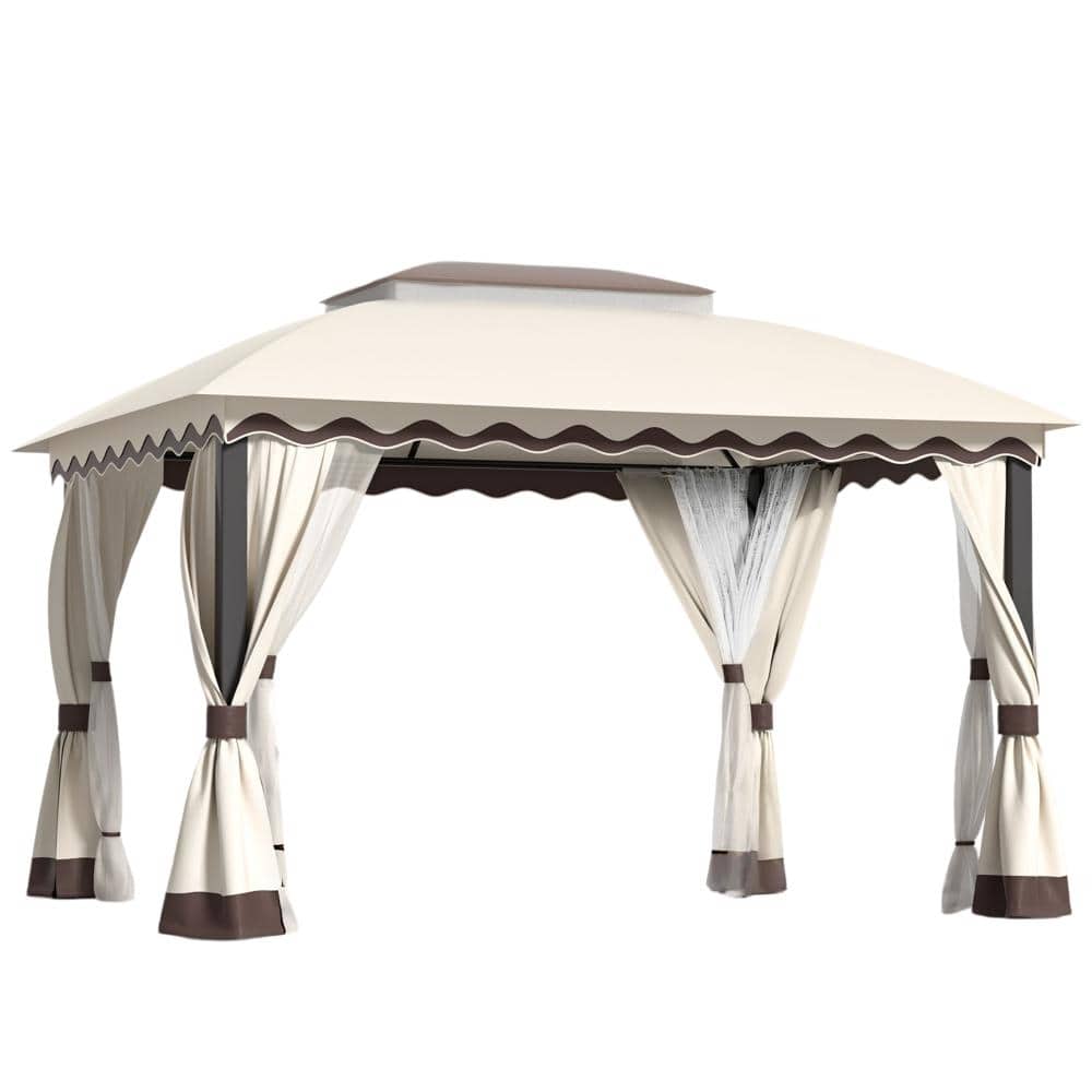 10ft.x 13ft Outdoor Canopy Patio Gazeb with Mosquito Netting & Double Roof Metal Steel Frame price history on PriceWatchPro